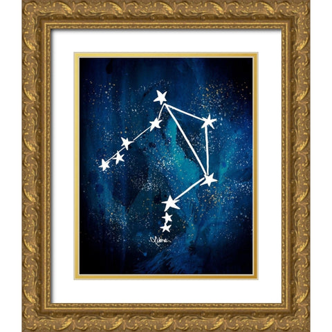 Libra Gold Ornate Wood Framed Art Print with Double Matting by Papa, Kat