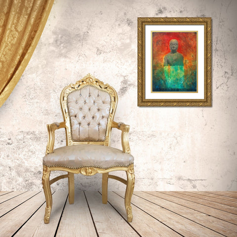 The Guardian Gold Ornate Wood Framed Art Print with Double Matting by Meneely, Dan