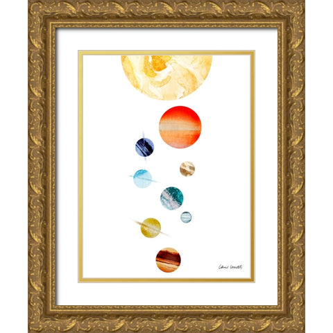 Collection Of Planets Gold Ornate Wood Framed Art Print with Double Matting by Loreth, Lanie