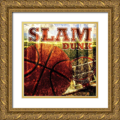 Sport Collage III Gold Ornate Wood Framed Art Print with Double Matting by Metz, Andi