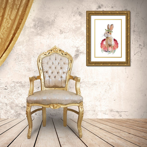 Ballet Bunny I Gold Ornate Wood Framed Art Print with Double Matting by Loreth, Lanie
