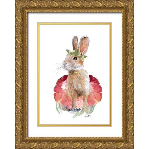 Ballet Bunny I Gold Ornate Wood Framed Art Print with Double Matting by Loreth, Lanie