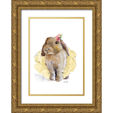 Ballet Bunny II Gold Ornate Wood Framed Art Print with Double Matting by Loreth, Lanie