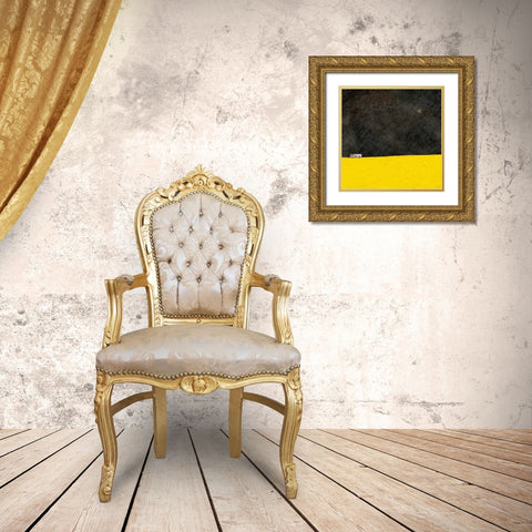 Barn in the Distance at Night Gold Ornate Wood Framed Art Print with Double Matting by Mabat, Ynon