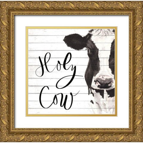 Holy Cow Gold Ornate Wood Framed Art Print with Double Matting by Green, Jenny
