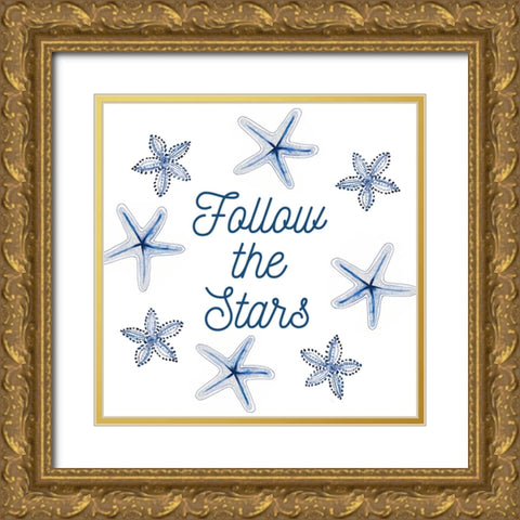 Follow The Stars Gold Ornate Wood Framed Art Print with Double Matting by Loreth, lanie