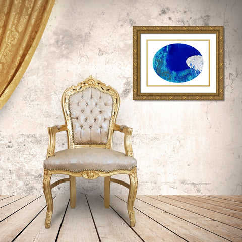 Earth Waves Away Gold Ornate Wood Framed Art Print with Double Matting by Grace, Ajoya