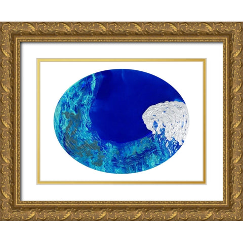 Earth Waves Away Gold Ornate Wood Framed Art Print with Double Matting by Grace, Ajoya