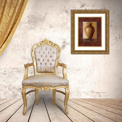 Taramind Pottery Vase Gold Ornate Wood Framed Art Print with Double Matting by Loreth, Lanie
