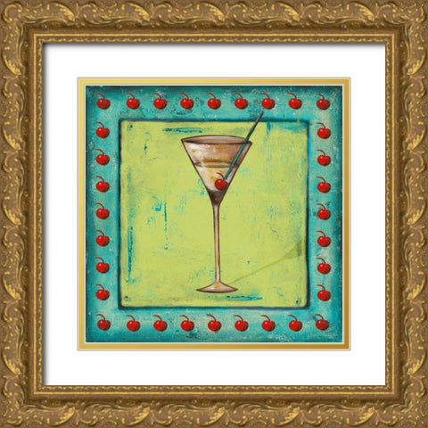 Cherry Coctelito Gold Ornate Wood Framed Art Print with Double Matting by Pinto, Patricia