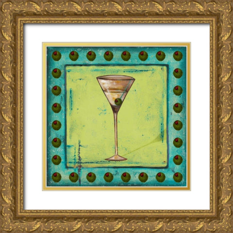 Olive Coctelito Gold Ornate Wood Framed Art Print with Double Matting by Pinto, Patricia