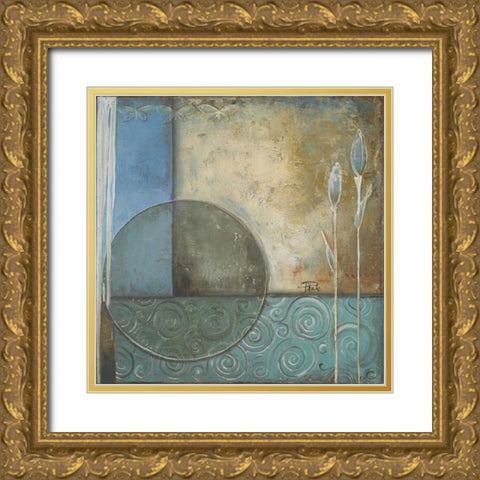 Inspiration in Blue II Gold Ornate Wood Framed Art Print with Double Matting by Pinto, Patricia