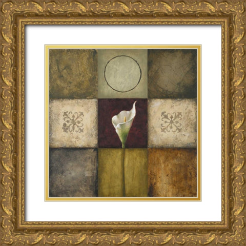 Flourish I Gold Ornate Wood Framed Art Print with Double Matting by Marcon, Michael