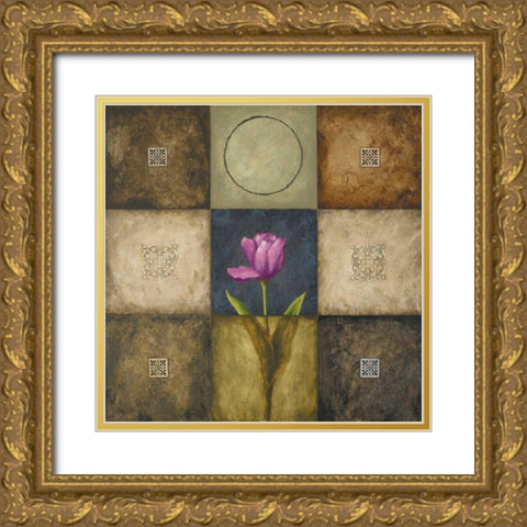 Flourish II Gold Ornate Wood Framed Art Print with Double Matting by Marcon, Michael
