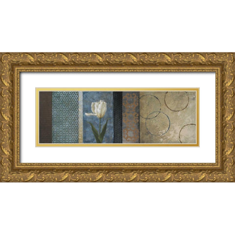 Blue Euphoria Gold Ornate Wood Framed Art Print with Double Matting by Marcon, Michael