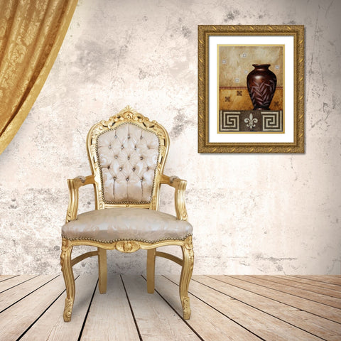 Mahogany Urn I Gold Ornate Wood Framed Art Print with Double Matting by Marcon, Michael