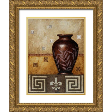Mahogany Urn I Gold Ornate Wood Framed Art Print with Double Matting by Marcon, Michael