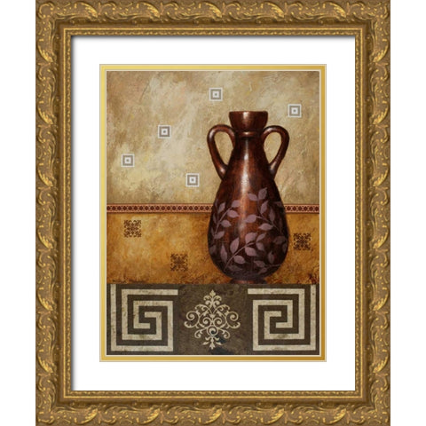 Mahogany Urn II Gold Ornate Wood Framed Art Print with Double Matting by Marcon, Michael