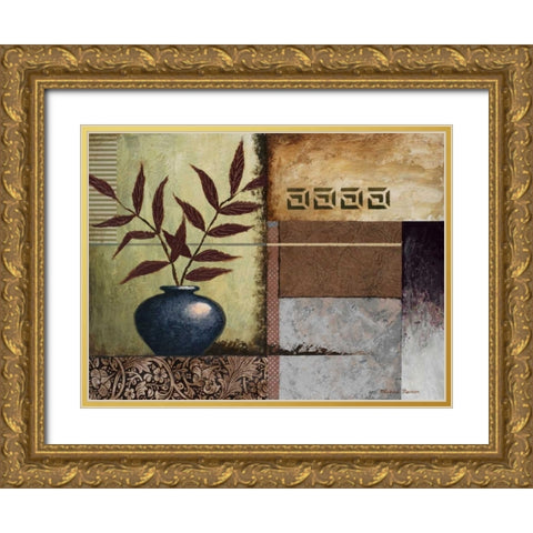 Cobalt Vase Gold Ornate Wood Framed Art Print with Double Matting by Marcon, Michael