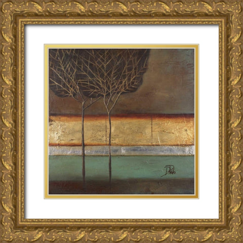Gold Forest I Gold Ornate Wood Framed Art Print with Double Matting by Pinto, Patricia