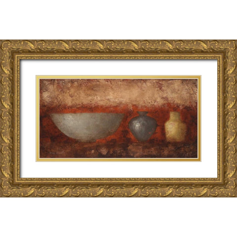 Rustic Vases II Gold Ornate Wood Framed Art Print with Double Matting by Loreth, Lanie
