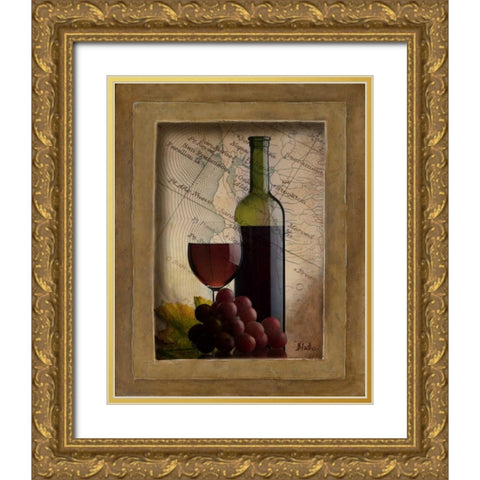 Old Napa II Gold Ornate Wood Framed Art Print with Double Matting by Pinto, Patricia