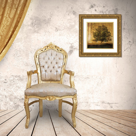 Aged Tree I Gold Ornate Wood Framed Art Print with Double Matting by Pinto, Patricia