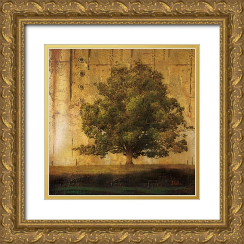 Aged Tree I Gold Ornate Wood Framed Art Print with Double Matting by Pinto, Patricia