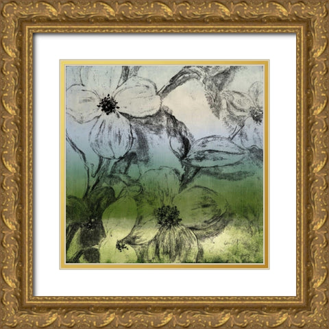 Green Bella Natura II Gold Ornate Wood Framed Art Print with Double Matting by Loreth, Lanie