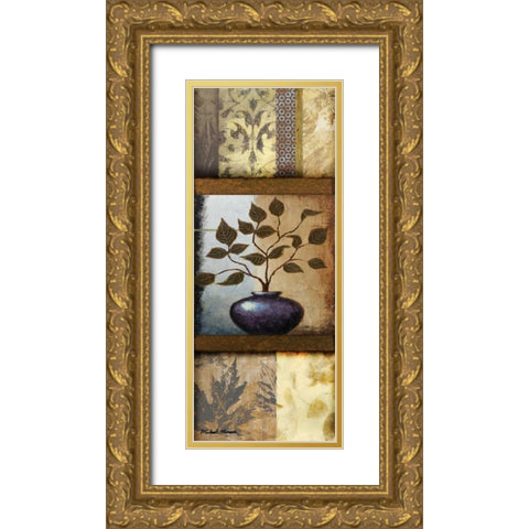 Vase Ornament I Gold Ornate Wood Framed Art Print with Double Matting by Marcon, Michael