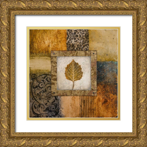 Fallen Leaf III - yellow Gold Ornate Wood Framed Art Print with Double Matting by Marcon, Michael