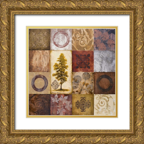 Contemporary Autumn II Gold Ornate Wood Framed Art Print with Double Matting by Marcon, Michael