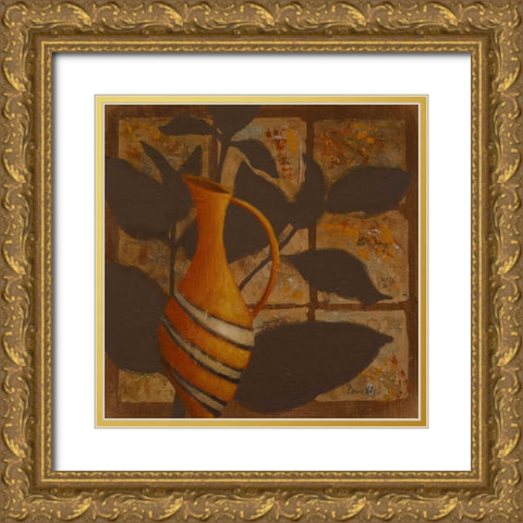 Little Striped Vase I Gold Ornate Wood Framed Art Print with Double Matting by Loreth, Lanie