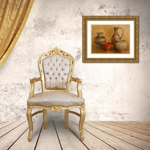 Decorative Vessel Still Life I Gold Ornate Wood Framed Art Print with Double Matting by Loreth, Lanie