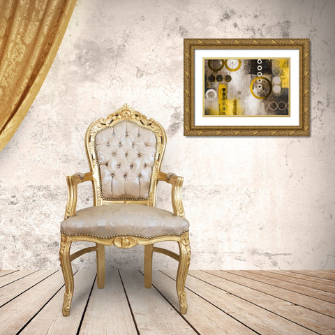 Yellow Liberated Gold Ornate Wood Framed Art Print with Double Matting by Marcon, Michael