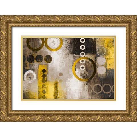 Yellow Liberated Gold Ornate Wood Framed Art Print with Double Matting by Marcon, Michael