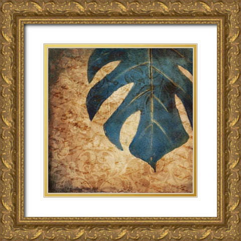 Balazo Damask I Gold Ornate Wood Framed Art Print with Double Matting by Pinto, Patricia