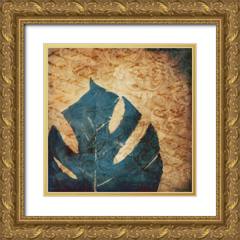 Balazo Damask II Gold Ornate Wood Framed Art Print with Double Matting by Pinto, Patricia