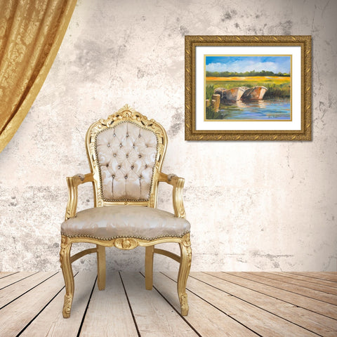 Day on the Lake Gold Ornate Wood Framed Art Print with Double Matting by Slivka, Jane