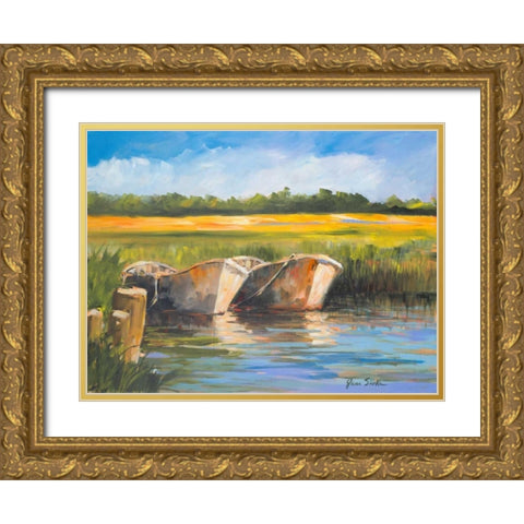 Day on the Lake Gold Ornate Wood Framed Art Print with Double Matting by Slivka, Jane