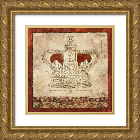 Crowns II Gold Ornate Wood Framed Art Print with Double Matting by Medley, Elizabeth