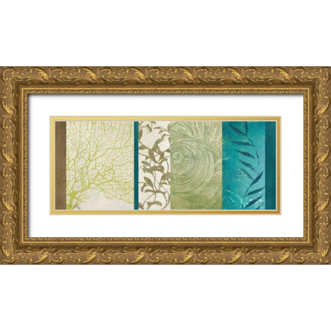 Aquatic Bliss I Gold Ornate Wood Framed Art Print with Double Matting by Medley, Elizabeth