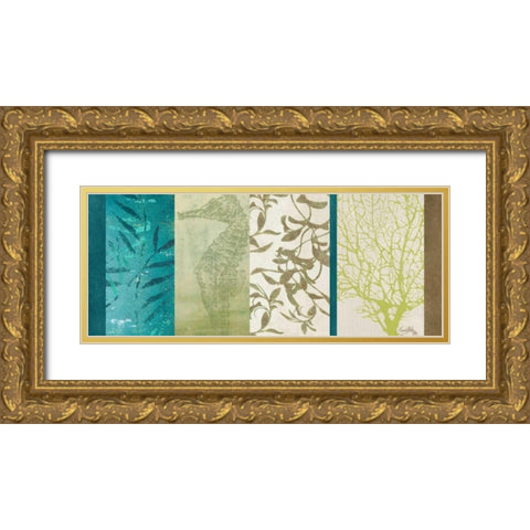 Aquatic Bliss II Gold Ornate Wood Framed Art Print with Double Matting by Medley, Elizabeth