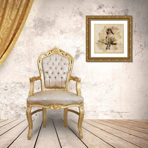 Bird Study IV Gold Ornate Wood Framed Art Print with Double Matting by Loreth, Lanie