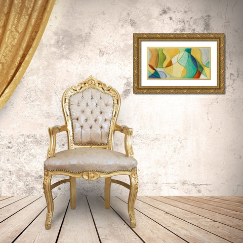 Curving Color Gold Ornate Wood Framed Art Print with Double Matting by Loreth, Lanie