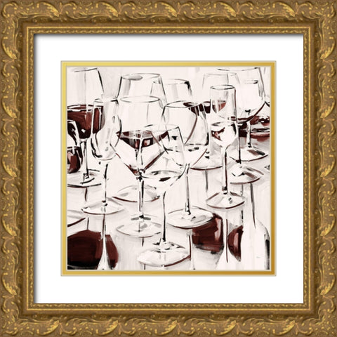 Glasses Half Full II Gold Ornate Wood Framed Art Print with Double Matting by French-Roussia, Heather A.
