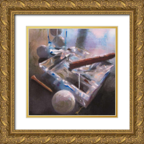 After Golf II Gold Ornate Wood Framed Art Print with Double Matting by French-Roussia, Heather