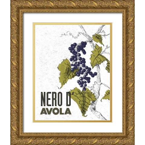 Nere d Avola Gold Ornate Wood Framed Art Print with Double Matting by Baliko, Linda