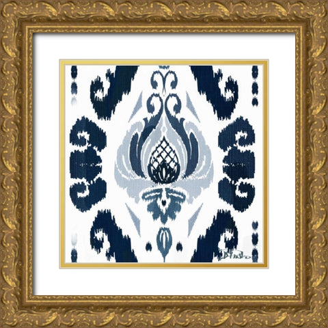 Flourish Square I Gold Ornate Wood Framed Art Print with Double Matting by Pinto, Patricia
