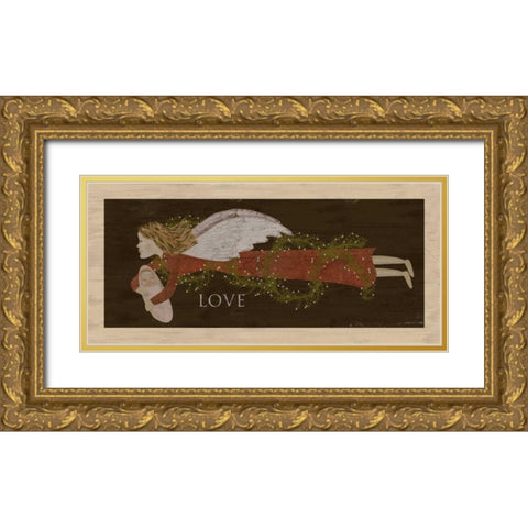 Angel Love Gold Ornate Wood Framed Art Print with Double Matting by Albert, Beth